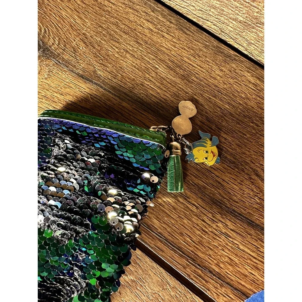 Disney Parks Little Mermaid Ariel Reversible‎ Sequin Pencil Case Bag